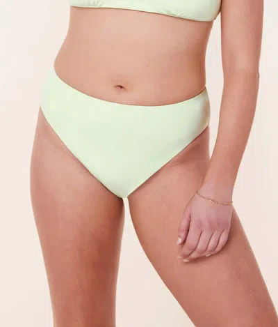 Andie Swim 90's High Waisted Bikini Bottom In Pistachio In White