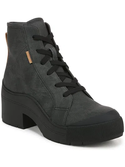 Dr. Scholl's Shoes Time Off Up Womens Lace-up Side Zip Ankle Boots In Black