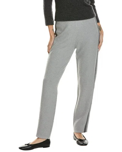 St John Satin Crepe Wide-leg Trouser Pants With Button Detail In Grey