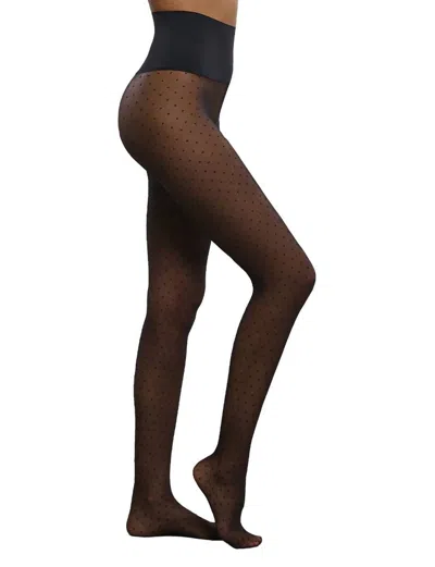 Commando Chic Dot Sheer Tights In Black