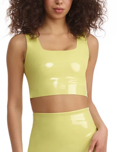 Commando Patent Faux Leather Crop Top In Multi