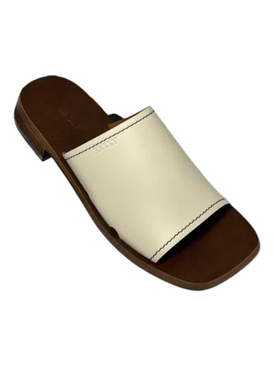 Bally Ofera 6225850 Ladies Bone Plain Leather Flat Sandals In Beige