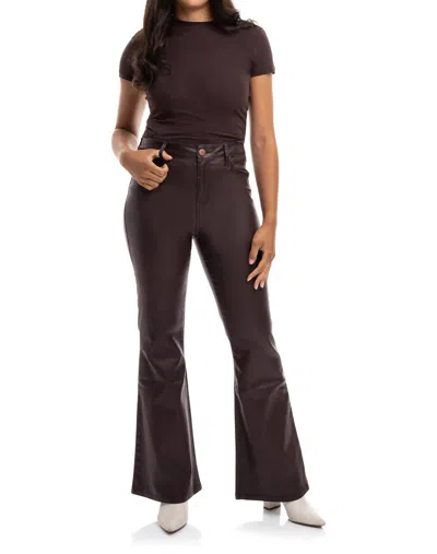 1822 Denim Coated Slim Boot Cut Pant In Espresso In Brown