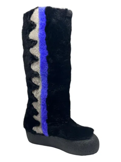 Bally Chiora 6228435 Women's Black/blue Fur Boots In Multi