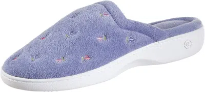 Isotoner Women's Terry Slip On Clog Slipper In Periwinkle In Blue