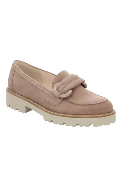 Gabor Women's Mid Platform Loafer In Taupe Suede In Brown