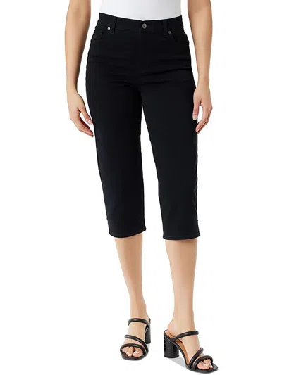 Gloria Vanderbilt Women's Amanda High-rise Straight-leg Capri Jeans In Black