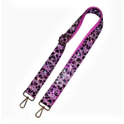 Mimi Wholesale Leopard Rhinestone Crossbody Strap In Pink In Pink