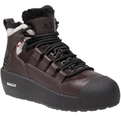 Bally Cusago 6239736 Women's Ebano Shearling-lined Leather Boots In Brown