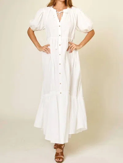 Ces Femme Button Maxi Dress In White In White