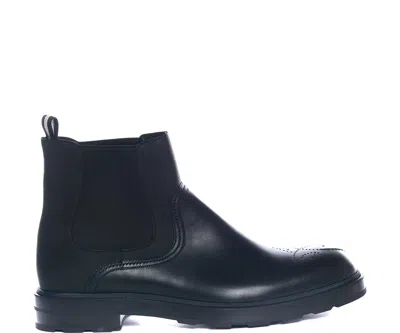 Bally Corbet 6230637 Men's Black Calf Plain Leather Chelsea Boots In Black