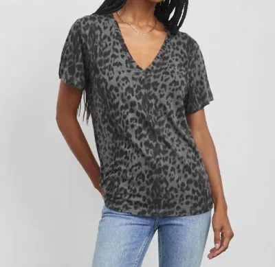 Rails Cara Umber Leopard Top In Dark Grey In Grey