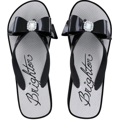 Brighton Bowie Wedge Flip Flops In Black In Black