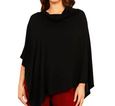 French Kyss Solid Asymmetrical Poncho In Black In Black