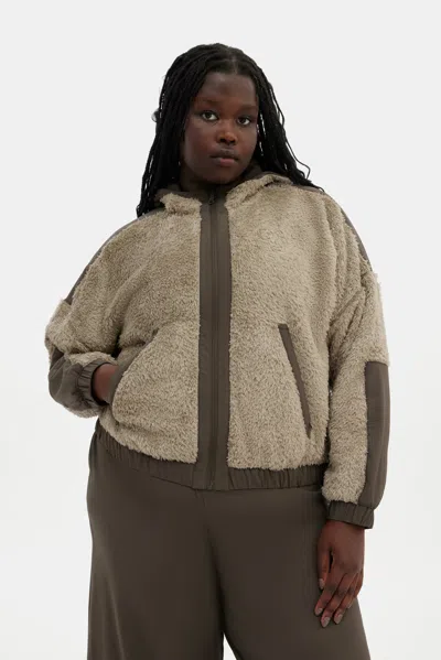 Girlfriend Collective Laurel Recycled Fleece Paneled Bomber