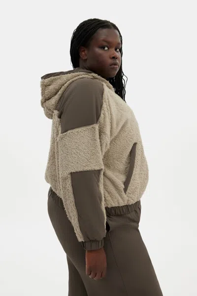 Girlfriend Collective Laurel Recycled Fleece Paneled Bomber