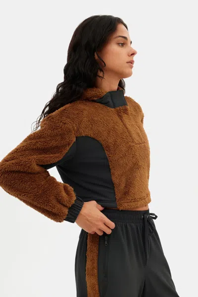 Girlfriend Collective Oak Recycled Fleece Cropped Anorak