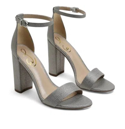 Sam Edelman Yaro Block Heel Sandal In Pewter In Silver
