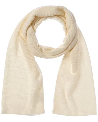 Phenix Lightweight Moss Stitch Cashmere Scarf In White