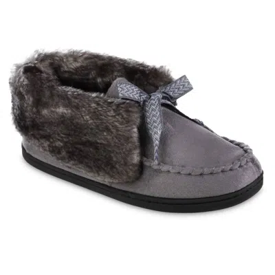 ISOTONER WOMEN'S MICROSUEDE NELLY MOC BOOTIE IN ASH 