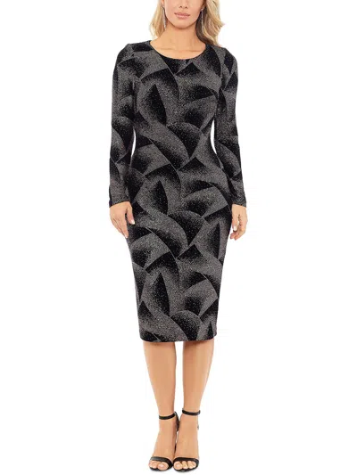 B & A By Betsy And Adam Womens Knit Glitter Midi Dress In Multi