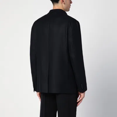 Tagliatore Double-breasted Wool And Cashmere Blazer In Black