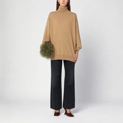 Dries Van Noten Roll-neck Cashmere Jumper In Beige