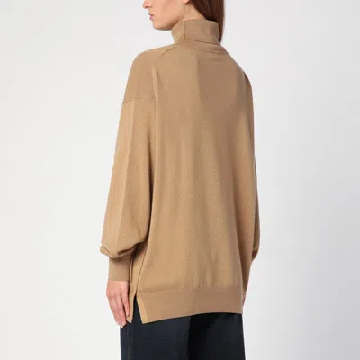 Dries Van Noten Roll-neck Cashmere Jumper In Beige