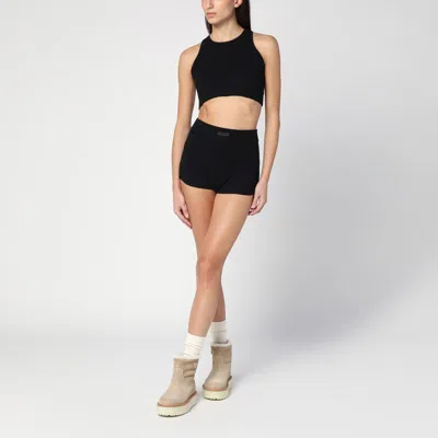 Essentials Embossed Logo Knit Shorts In Black