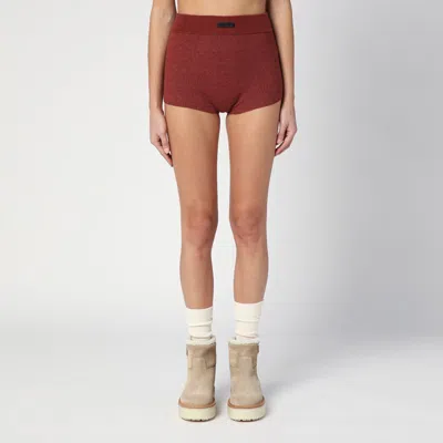 Essentials Fear Of God  Burgundy Honeycomb Short In Grey