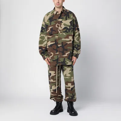 Essentials Camouflage Recycled Nylon Blend Shirt In Green