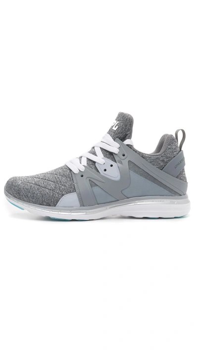 Shop Apl Athletic Propulsion Labs Ascend Sneakers In Cosmic Grey/metallic Silver