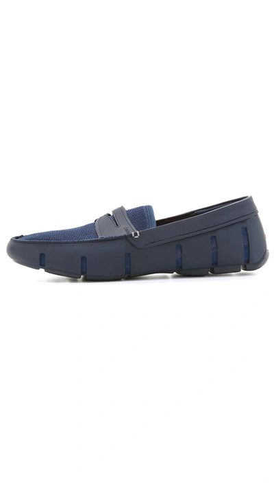 Swims Mesh And Rubber Penny Loafer, Navy In Navy