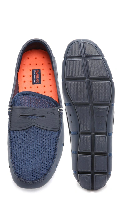 Swims Mesh And Rubber Penny Loafer, Navy In Navy