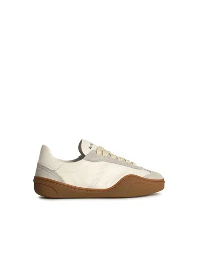 Shop Acne Studios 'bars' White Leather Sneakers