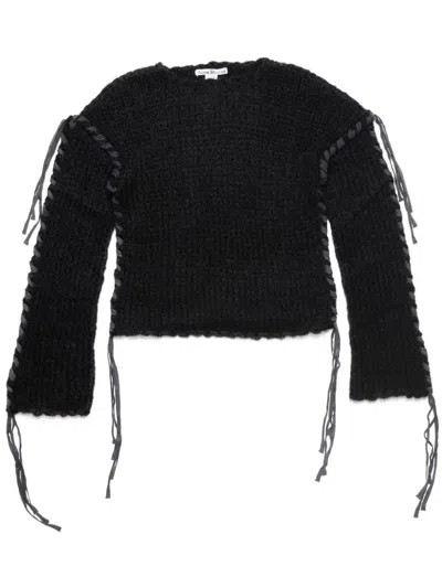 Acne Studios Lacing Knit Jumper In Black