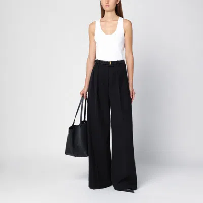 Shop Anine Bing Wool-blend Carrie Trousers In Black