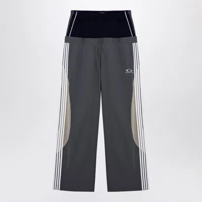 Shop Balenciaga Tracksuit Cut-up Trousers In Technical In Grey