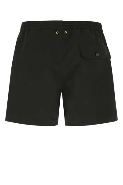Agnona Black Polyester Swimming Shorts In Black