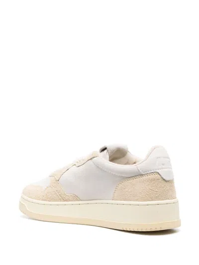 Shop Autry Medalist Low Suede Sneakers In Beige