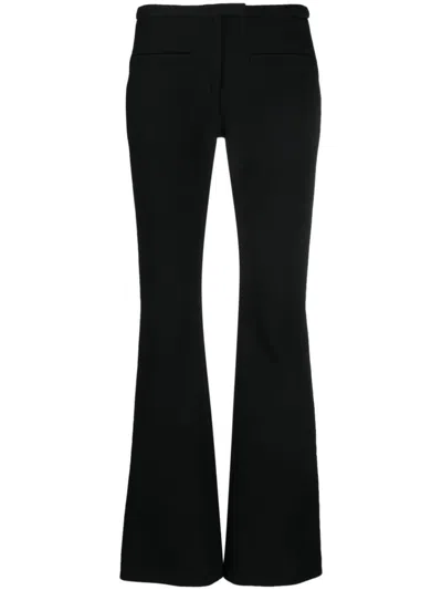 Courrèges Crepe Flared Trousers In Black