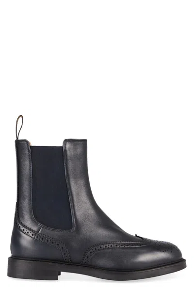 Shop Doucal's Leather Ankle-boots In Black