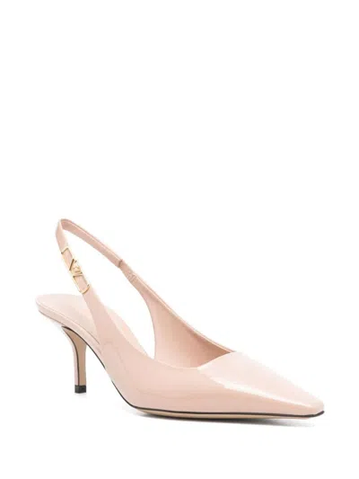 Shop Ea7 Emporio Armani Leather Pumps In Powder