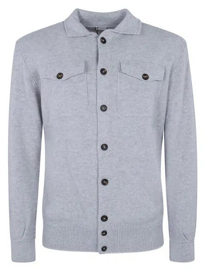 Shop Eleventy Shirts In Grigio Chiaro Avorio