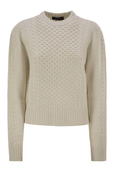 Fabiana Filippi Platinum Fisherman Jersey With Lurex In Beige