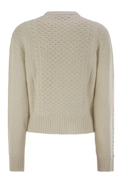 Fabiana Filippi Platinum Fisherman Jersey With Lurex In Beige