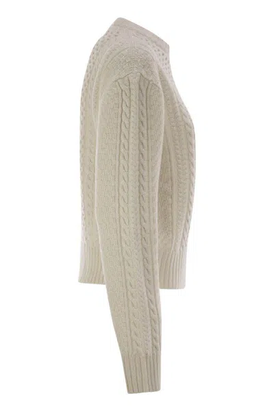 Fabiana Filippi Platinum Fisherman Jersey With Lurex In Beige
