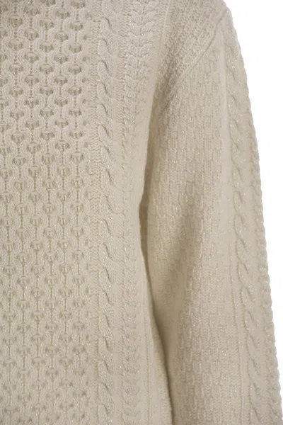 Fabiana Filippi Platinum Fisherman Jersey With Lurex In Beige