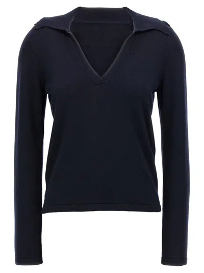 Fortela Blue V Neck Sweater In Blue