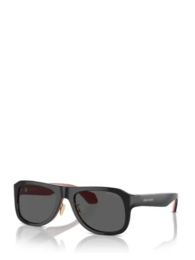 Shop Giorgio Armani Sunglasses In Black / Red Inside